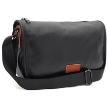 Женская сумка почтальонка Borsa Leather черная (K15431bl-black): Пол Женский