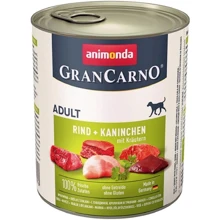 Вологий корм GranCarno Adult Beef + Rabbit with Herbs для собак з яловичиною кроликом та травами 800 г (4017721827676): Тип Влажный корм