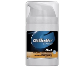Gillette Pro Instant Hydration After Shave Balm SPF15 50 ml Бальзам после бритья 3в1 Мгновенное увлажнение: Объем, мл 50