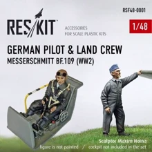 Набор фигурок Reskit Немецкий пилот и персонал для самолета Messerschmitt Bf.109 (RSF48-0001): Производитель RESKIT