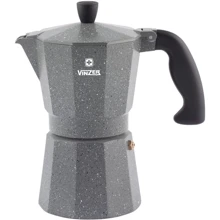 Кофеварка гейзерная Vinzer Moka Granito на 3 чашки 50397: Цвет серый
