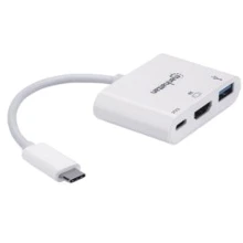 Адаптер Intracom Adapter Manhattan USB-C to HDMI+USB3.0 PD White: Колір белый