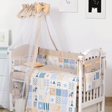 Постельный комплект 8 эл. Twins Modern ІІ 4028-P-115, Сова, бежевый: Тип постельный комплект