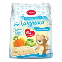 Слодыч Детское Лапушка яблоко, тыква, 180г (4810064020038): Тип Печенье