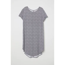 Платье H&M 4010448 48 черно-белое повседневное до середины бедра: Состав Вискоза