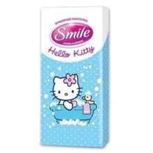 Платок Smile Hello Kitty карманный 10 шт: Тип Сухие салфетки
