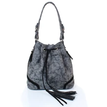 Женская сумка бакет-бэг Laskara серая (LK10194-black): Пол Женский