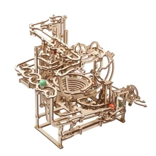 Механічний 3D пазл UGEARS Марбл-траса Ступінчастий витяг (70157): Вид гонки, машины, мотоциклы