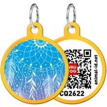 Адреснік WAUDOG Smart ID з QR-паспортом, малюнок "Ловець снів", коло, 25 мм, золото (0625-0063-17): Виробник WAUDOG