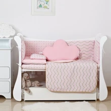 Постельный комплект 6 эл. Twins Dolce Insta 4075-D-507, Зигзаг, розовый: Тип постельный комплект