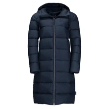 Пуховик Jack Wolfskin Crystal Palace Coat 1204131-1910 46 темно-синий зимний с капюшоном длинный: Сезон Зима