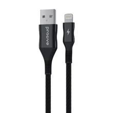 Кабель Proove USB Cable to Lightning Braided Scout 2.4A 1m Black (CCBS20001101): Тип USB Cable - Lightning