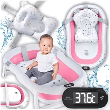 Детская ванночка складная с подушкой и термометром Kidwell Kanzaa Pink (Hnrt_4870): Производитель Kidwell