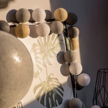 Гирлянда Cotton ball lights на 35 шаров 5,5м, Sand Grey: Тип Хлопковые шарики