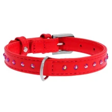 Ошейник для котов WAUDOG Glamour с клеевыми стразами 9 ммx22-30 см красный (32543): undefined undefined