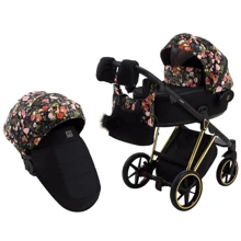 Универсальная коляска 2 в 1 Adamex Porto Special Edition Gold Flowers-1 черная (625663): Тип коляски Универсальная коляска (2-в-1)