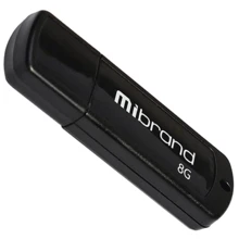 USB-флешка Mibrand 8GB Grizzly USB 2.0 Black (MI2.0/GR8P3B): Стандарт USB USB 2.0