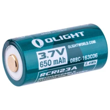 Аксесуар для ліхтарів Акумуляторна батарея Olight RCR 123 Li-Ion 650 mAh (2370.13.66): Виробник Olight