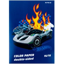 Бумага цветная Kite Hot Wheels А4 двусторонняя 15 листов 15 цветов (HW24-250): undefined undefined