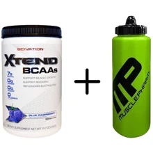 Аминокислота для спорта Scivation Xtend BCAAs 416 g /30 servings/ Blue Raspberry+Musclepharm Water Bottle 700 ml: Вкус Черника
