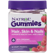 Natrol Gummies Hair Skin & Nails 90 Count Raspberry Жевательные конфеты для волос кожи и ногтей со вкусом малины: Тип Комплексные