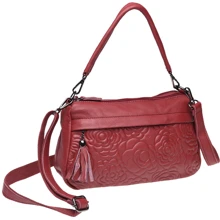 Жіноча сумка через плече Borsa Leather червона (K1840-red): Стать жіночий