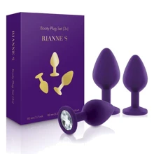 Набор анальных пробок с кристаллом Rianne S: Booty Plug Set Purple: Для кого Унисекс