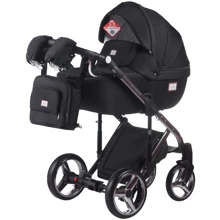 Коляска 2 в 1 Adamex Lucianо Polar (Graphite) Y86 черный - черный в точку (хром рама) (622625): Тип коляски универсальная коляска (2-в-1)