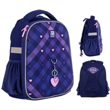 Рюкзак Kite Education каркасный 555 Check and Hearts (K24-555S-1): Возрастная группа от 6 до 10 лет
