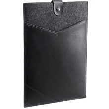 Gmakin Cover Envelope Leather Felt Black with Snap (GM08-15) for MacBook Pro 15/Pro 16: Цвет черный (Black)