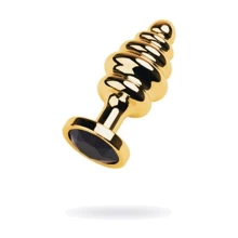Анальная пробка с кристаллом LoveToy Golden anal plug with black gem: Для кого Унисекс