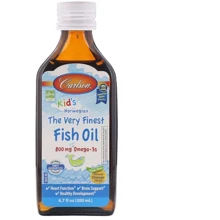 Carlson Labs Kid'sThe Very Finest Fish Oil 6.7 fl oz (200 ml) Natural Orange Flavor Риб'ячий жир для дітей, натуральний апельсиновий смак: Тип Омега 3