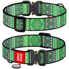 Ошейник для собак WAUDOG Nylon с QR паспортом Этно зеленый, XXL (4535-0132): Производитель WAUDOG