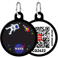 Адреснік WAUDOG Smart ID з QR-паспортом, малюнок "NASA", коло, 25 мм, чорний (0625-0047-01): Виробник WAUDOG