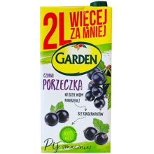 Сок Garden черная смородина, 2л: Объем, л 2