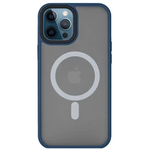 Чехол для iPhone Mobile Case TPU+PC Metal Buttons with MagSafe Blue for iPhone 14 Pro: Цвет синий
