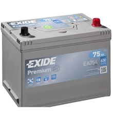 Автомобільний акумулятор EXIDE 6СТ-75 АзЕ PREMIUM EA754: Ємність, Ач 75