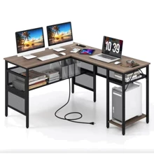 Компьютерный стол Costway Hutch L-образный с зарядным (5903032062388): Тип Геймерский