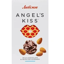 Цукерки Любімов Angel's Kiss шоколадні молочні з мигдалем 100 г (4820240031079): Вага, г 100