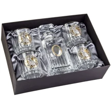 Набор для виски Boss Crystal Кролик-23 5 предметов, платина, серебро, золото (BCR5KR23PL): Производитель BOSS CRYSTAL