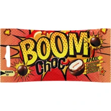 Драже Boom Choc Арахіс у молочному шоколаді з вибуховою карамеллю 45 г (4820075509255): Вага, г 45