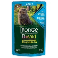 Влажный корм беззерновой Monge BWild Grain Free Wet Anchovies Adult Cat из анчоусов с овощами 85 г (70012775): Тип Влажный корм