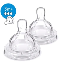 Соска силиконовая Philips AVENT Anti-colic 3м+ 2 шт (SCF633/27): Поток средний