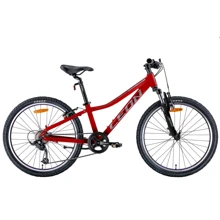 Велосипед 24" Leon JUNIOR AM Vbr 2022 (червоний з сірим): Діаметр коліс, дюймів 24