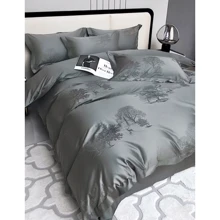 Комплект постельного белья SOHO Boutique Tree Graphite Сатин Жаккард евро (6993956): Материал сатин, жаккард