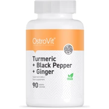 OstroVit Turmeric + Black Pepper + Ginger Куркумин + Черный перец + Имбирь 90 таблеток: Вид Неферментные