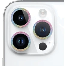 Защитное стекло для iPhone Epik Metal Sparkles Lilac/Rainbow for Camera iPhone 15 Pro / 15 Pro Max: Тип защиты экрана на камеру