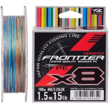Шнур YGK Frontier X8 Assorted Multi Color 100m # 1.5 / 0.205mm 15lb / 6.8kg (5545.03.43): Тип Шнур