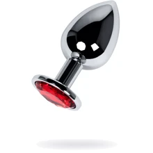 Анальна пробка із кристалом Metal By Toyfa Silver anal plug red gem: Для кого унісекс