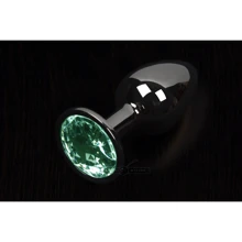 Пикантные штучки, Большая графитовая анальная пробка с кристаллом - 8.5x4 см, изумрудный: Для кого Унисекс